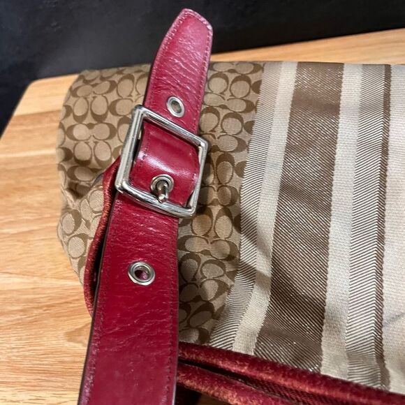Coach Tan And Red Legacy Shoulder Bag - Picture 8 of 16